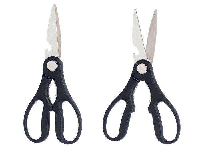 Kinvara Tijera Negra 19.5x1.3x8.3 cm Metal y Plástico para Hogar y Oficina (Set de 12)