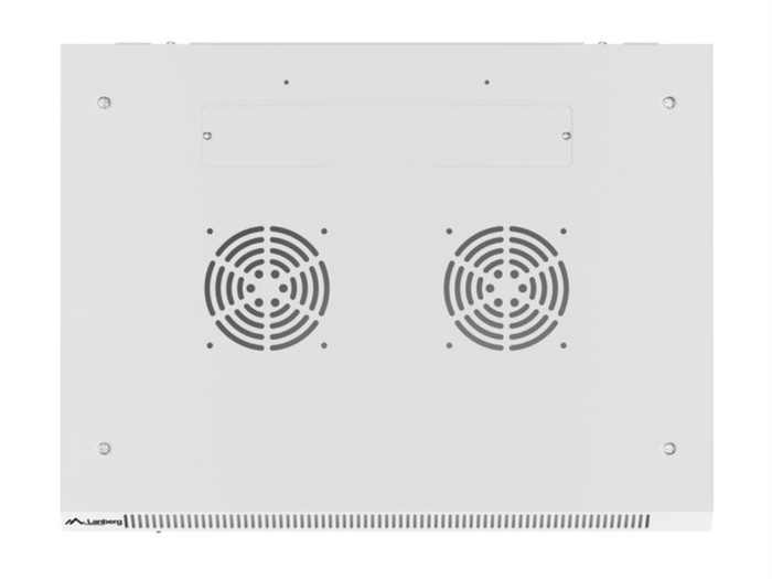 Lanberg Armario Rack 19 Pulgadas 18U 600x450mm Gris con Puerta de Cristal Templado y Ventiladores