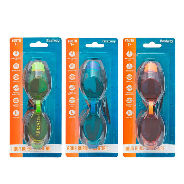 Bestway Gafas de Natación con Correa de Silicona, Color Surtido, +7 Años