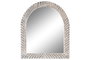 DKD Home Decor Espejo de Pared de Mango Tallado Decapé Blanco 75x90 cm
