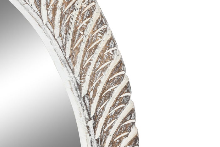 DKD Home Decor Espejo Blanco Marron 4 x 90 x 75 cm Mango Espejo