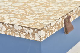 DKD Home Decor Caja Shabby Azul Blanco 21 x 21 x 9 cm (2 Unidades)