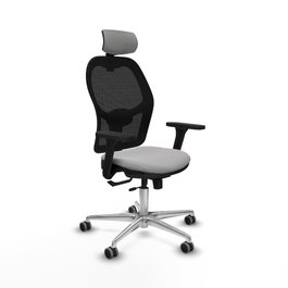 PIQUERAS Y CRESPO Silla de oficina Jorquera con mecanismo Sincro/Traslack Gris claro y Negro
