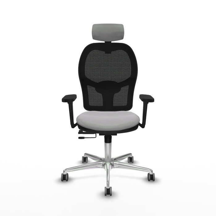 PIQUERAS Y CRESPO Silla de oficina Jorquera con mecanismo Sincro/Traslack Gris claro y Negro