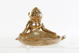 DKD Home Decor Figura Resina Mono Hoja Dorado