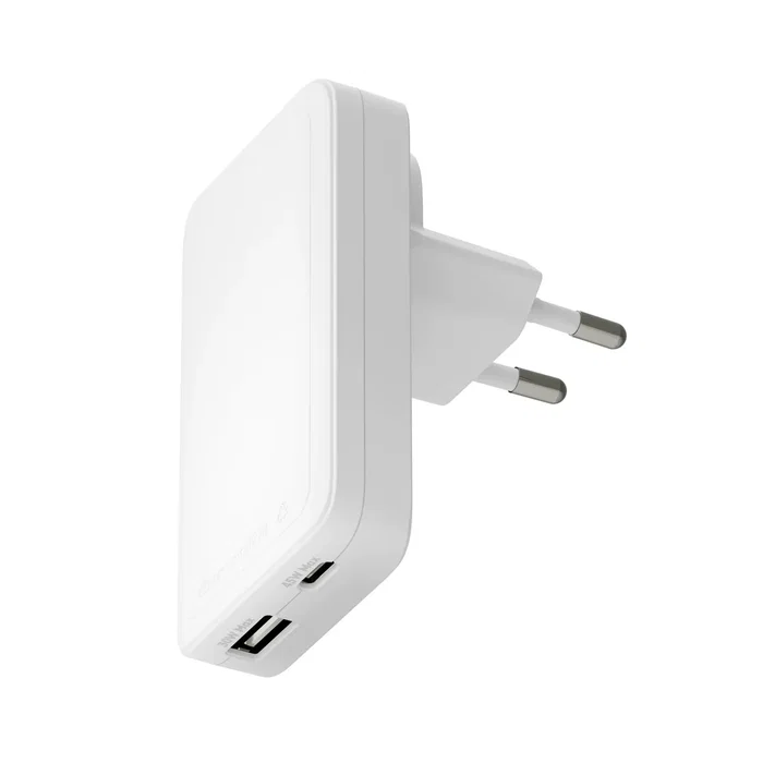Dbramante1928 CHSLEUWH7199 Adaptador de Corriente Universal 45W Delgado, 1 Puerto USB-C y 1 Puerto USB 3.2, Blanco - Cargador para Dispositivos Móviles