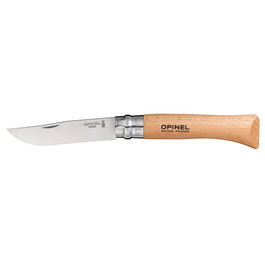 Opinel Navaja Nº 10 Acero Inoxidable Hoja 10 cm Mango Haya Barniz Transparente