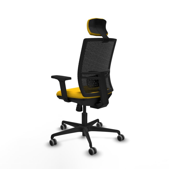 PIQUERAS Y CRESPO Silla de oficina Yunquera con mecanismo Sincro, Amarillo y Negro