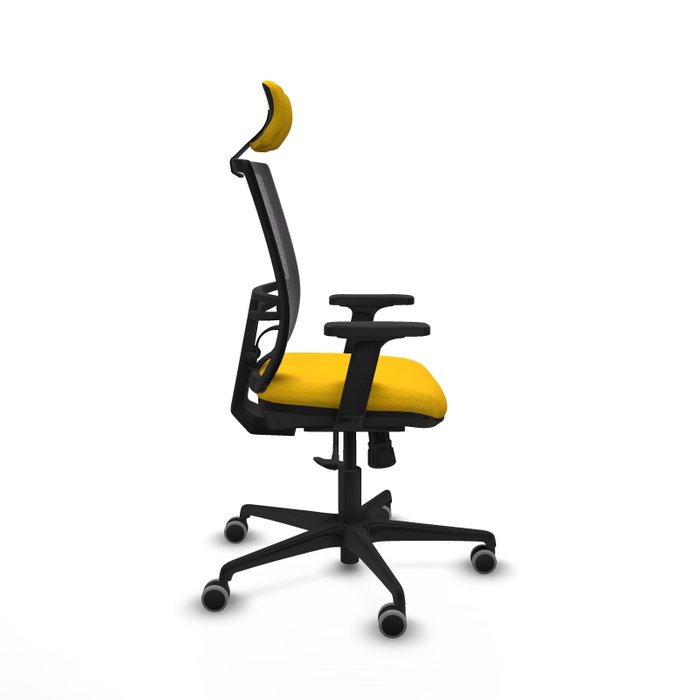 PIQUERAS Y CRESPO Silla de oficina Yunquera con mecanismo Sincro, Amarillo y Negro