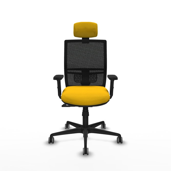PIQUERAS Y CRESPO Silla de oficina Yunquera con mecanismo Sincro, Amarillo y Negro