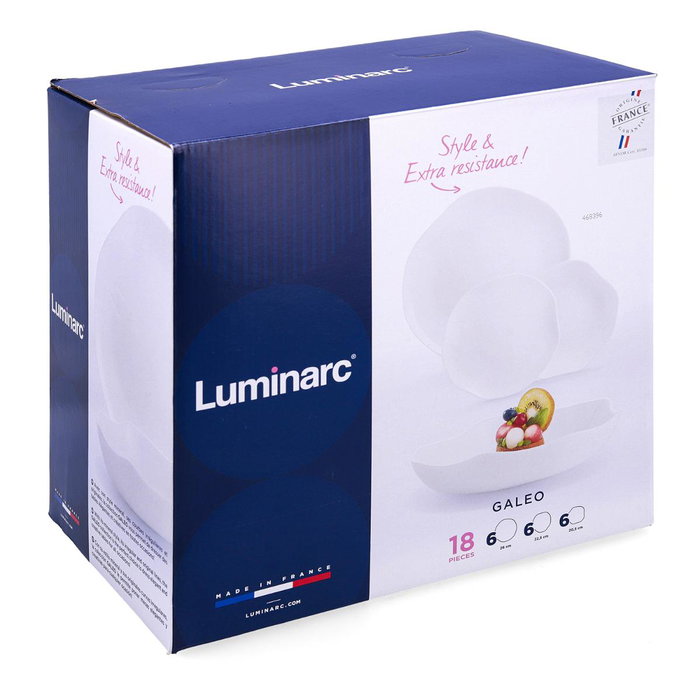 Vajilla Opal Galeo Luminarc 18 Piezas - 6 Personas