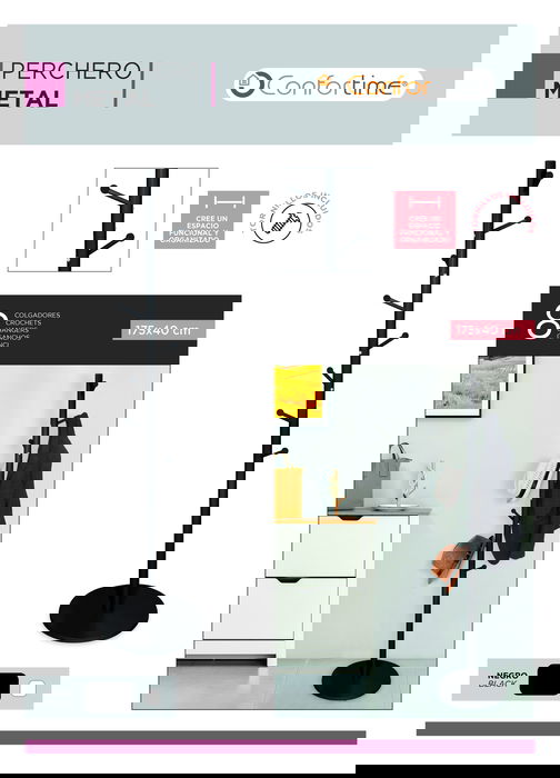 Confortime Perchero Metal 175 cm x 40 cm (4 Unidades) Confortime Perchero Metal 175 cm x 40 cm (4 Unidades)