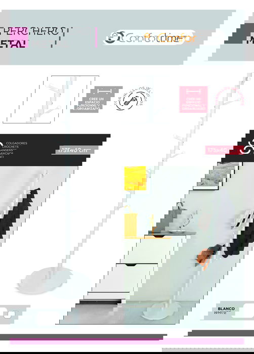 Confortime Perchero Metal 175 cm x 40 cm (4 Unidades) Confortime Perchero Metal 175 cm x 40 cm (4 Unidades)