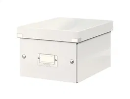 Caja Para Almacenamiento Leitz Click&Store 85% Carton Reciclado 7 Litros Pequeña 216X160X282 Mm Blanco