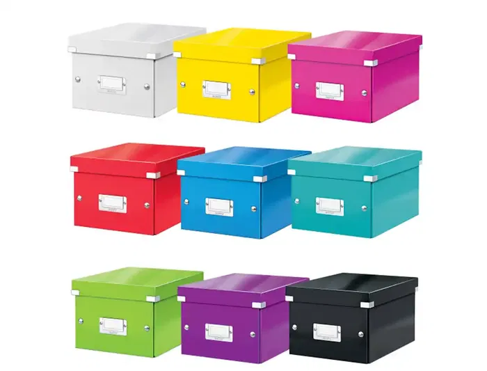 Caja Para Almacenamiento Leitz Click&Store 85% Carton Reciclado 7 Litros Pequeña 216X160X282 Mm Blanco