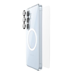 Belkin 3 en 1 Bundle para Samsung Galaxy S26+: Funda SheerForce Clear, Protector de Pantalla y Protector de Cámara