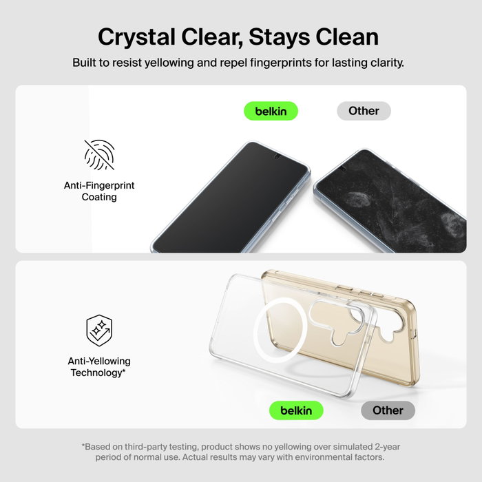 Belkin 3 en 1 Bundle para Samsung Galaxy S26+: Funda SheerForce Clear, Protector de Pantalla y Protector de Cámara