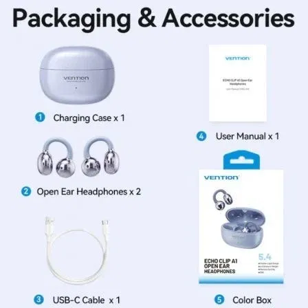 Vention Auriculares Bluetooth Echo Clip A11 Pro con Estuche de Carga, Autonomía 6h, Bluetooth 6.0, USB-C, Negro, NBWB0-PH Vention Auriculares Bluetooth Echo Clip A11 Pro con Estuche de Carga, Autonomía 6h, Bluetooth 6.0, USB-C, Negro, NBWB0-PH
