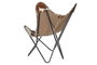 DKD Home Decor Sillón Colonial Marrón Blanco Piel Hierro 70x70x90 cm