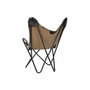 DKD Home Decor Sillón de Piel Marrón con Diseño de Rombos y Estructura de Hierro