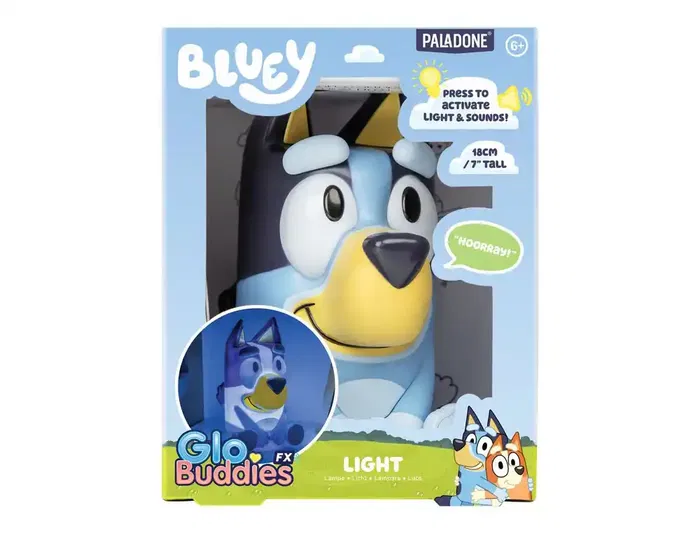 Wondee Lámpara Bluey con Sonido y Luz Interactiva, Figura Luz Quitamiedos con Efectos de Sonido, Decoración Habitación Infantil, 18 cm Wondee Lámpara Bluey con Sonido y Luz Interactiva, Figura Luz Quitamiedos con Efectos de Sonido, Decoración Habitación Infantil, 18 cm