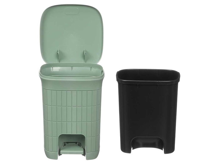 Stefanplast Papelera Domus con pedal, cubo interior extraíble, 6L, Verde Menta, plástico PP, 20.5x27x20.5 cm (Set de 6)