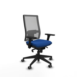 PIQUERAS Y CRESPO Silla de oficina Horna con mecanismo Sincro, Azul y Gris