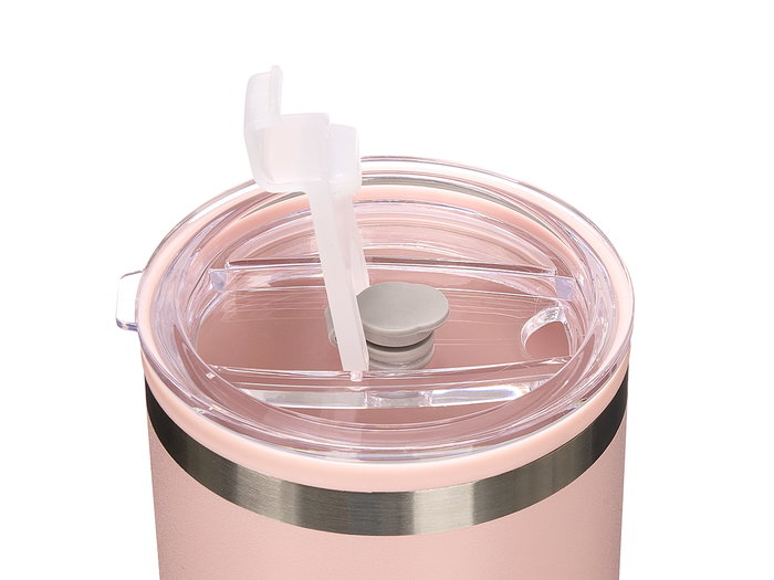 Kinvara Vaso Doble Capa Térmico 900 ml, Colores Surtidos (Beige, Rosa, Verde), Dimensiones: 9.8x23x9 cm, Material Metal SS, Plástico PP y Silicona (Set de 12)