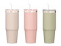 Kinvara Vaso Doble Capa Térmico 900 ml, Colores Surtidos (Beige, Rosa, Verde), Dimensiones: 9.8x23x9 cm, Material Metal SS, Plástico PP y Silicona (Set de 12)