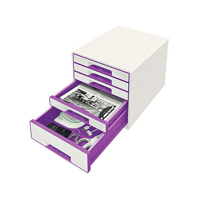 LEITZ Wow Cube Organizador de Cajones Púrpura y Blanco