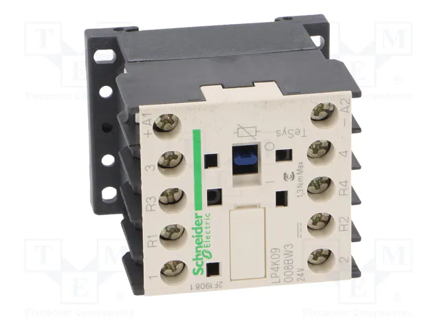 SCHNEIDER ELECTRIC Contactor TeSys K 4-polar 9A 24VDC