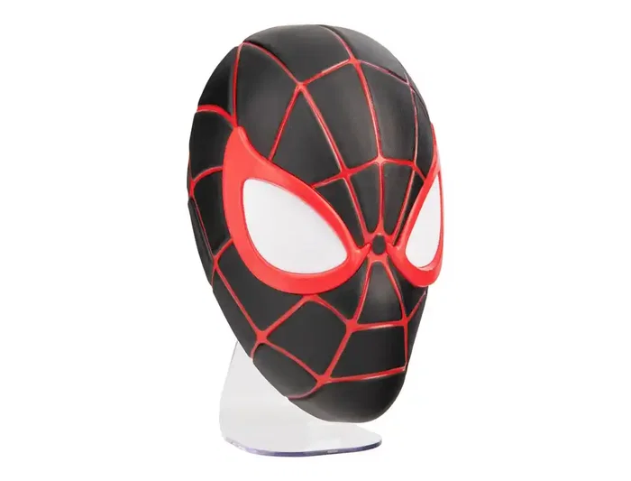 Wondee Lampara Mascara Miles Morales Spider-Man, Luz Decorativa LED 5W, 180 Lumenes, 180x115x175 mm