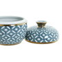 DKD Home Decor Tibor de Porcelana Azul y Dorado
