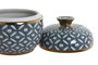 DKD Home Decor Tibor Porcelana Azul Dorado 18.5 x 20 x 18.5 cm