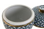 DKD Home Decor Tibor Porcelana Azul Dorado 18.5 x 20 x 18.5 cm