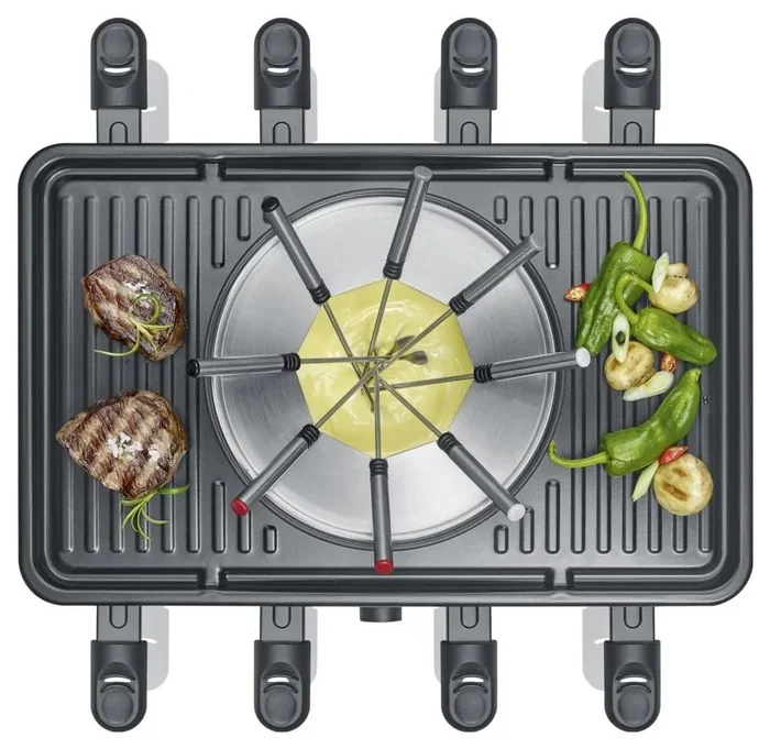 Severin Combo Raclette-Fondue RG2347 para 8 personas, Negro Severin Combo Raclette-Fondue RG2347 para 8 personas, Negro