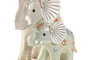 DKD Home Decor Figura de Elefante en Resina Verde y Beige
