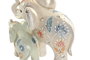 DKD Home Decor Figura de Elefante en Resina Verde y Beige