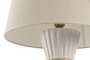 DKD Home Decor Lámpara de Sobremesa Romántica, 2 Unidades, Blanco y Beige, 42x66 cm, Porcelana y Lino, Bombilla E27 No Incluida