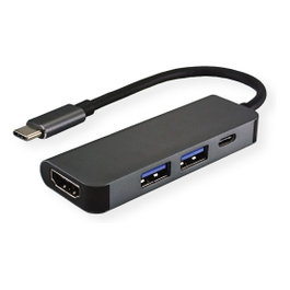 VALUE USB Typ C Dockingstation HDMI 4K 2x USB Typ A + Typ C PD Power Delivery
