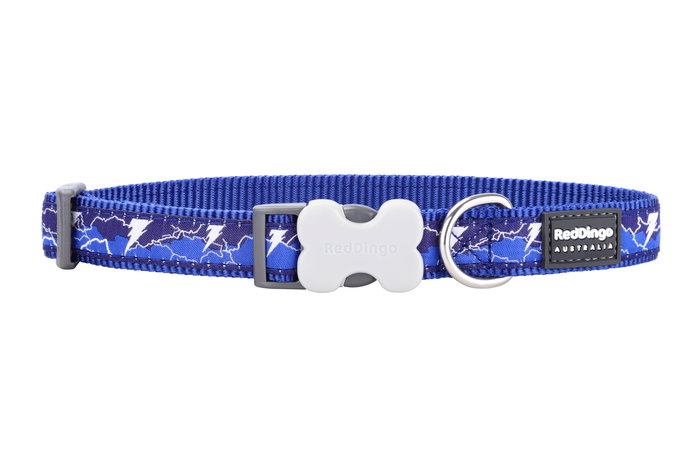 Red Dingo Collar Lightning Navy 15 mm x 24-36 cm