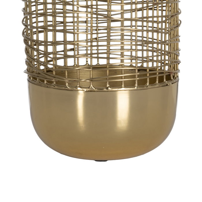 Jarrón Dorado Hierro Decoración 15 X 15 X 30 cm