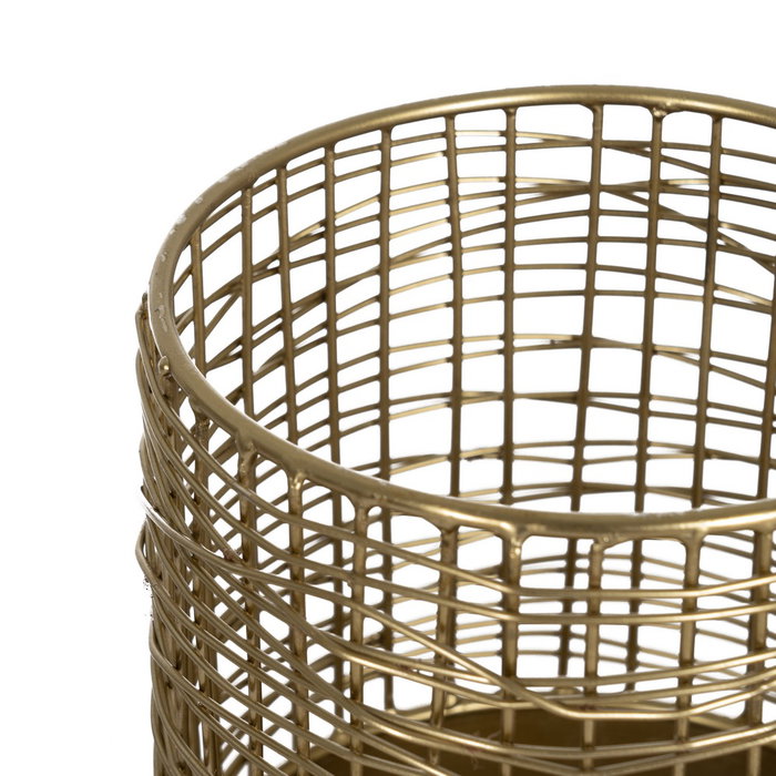 Jarrón Dorado Hierro Decoración 15 X 15 X 30 cm