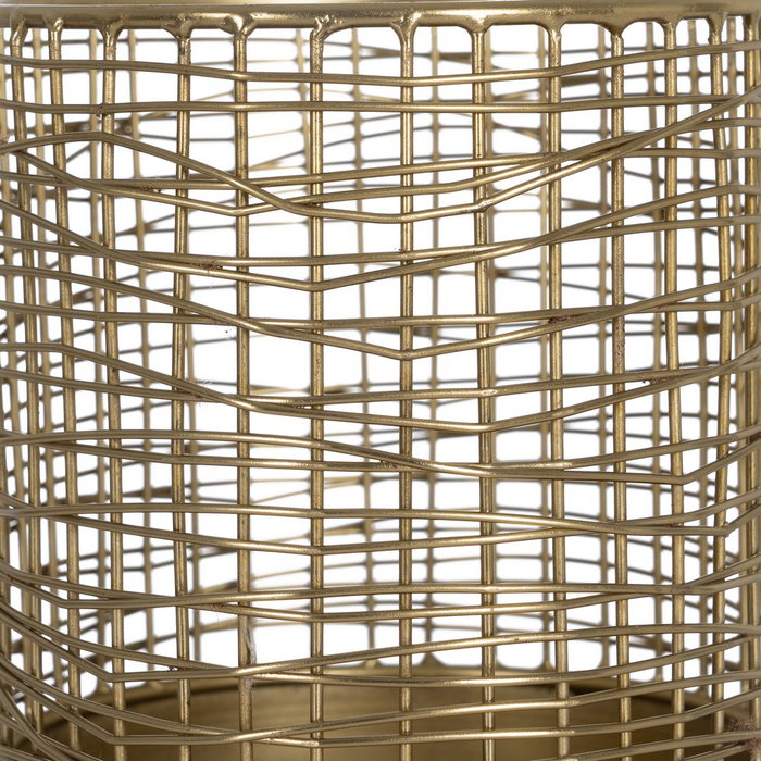 Jarrón Dorado Hierro Decoración 15 X 15 X 30 cm