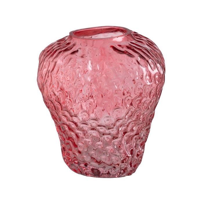 Ixia Jarrón Fresa Rojo de Cristal 20 x 20 x 21 cm Ixia Jarrón Fresa Rojo de Cristal 20 x 20 x 21 cm