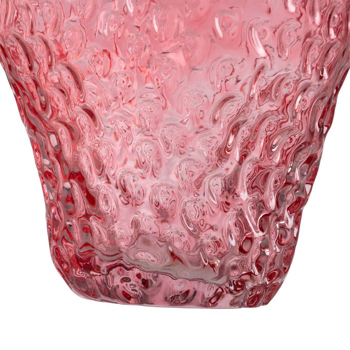 Jarrón Fresa Rojo Cristal Decoración 20 X 20 X 21 cm