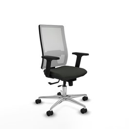 PIQUERAS Y CRESPO Silla de oficina Horna con mecanismo Sincro/Traslack, Negro/Blanco