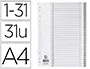 Q-connect Separador Numérico 1-31 Din A4 Plástico Juego de 31 Separadores