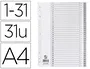 Q-connect Separador Numérico 1-31 Din A4 Plástico Juego de 31 Separadores