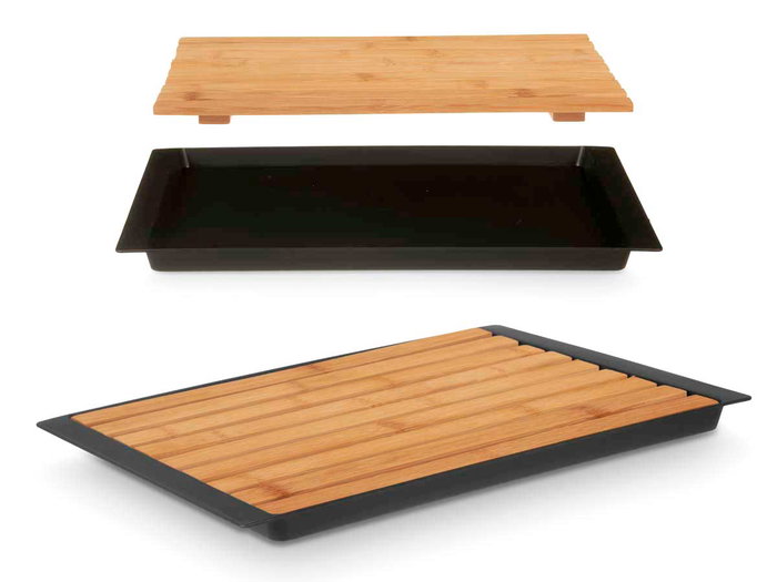 Kinvara Tabla para cortar pan negra 38x27cm